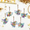 6Pcs DIY Diamond Painting Dragonfly Keychain