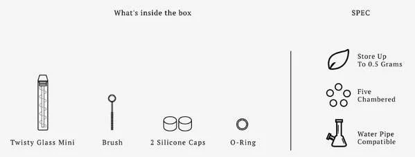 7pipe Twisty Glass Blunt MINI Specs