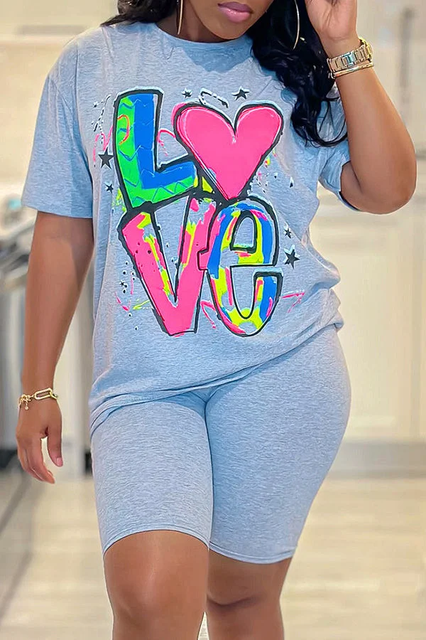 Fashion Casual Sports Solid Color Short Sleeve Suits