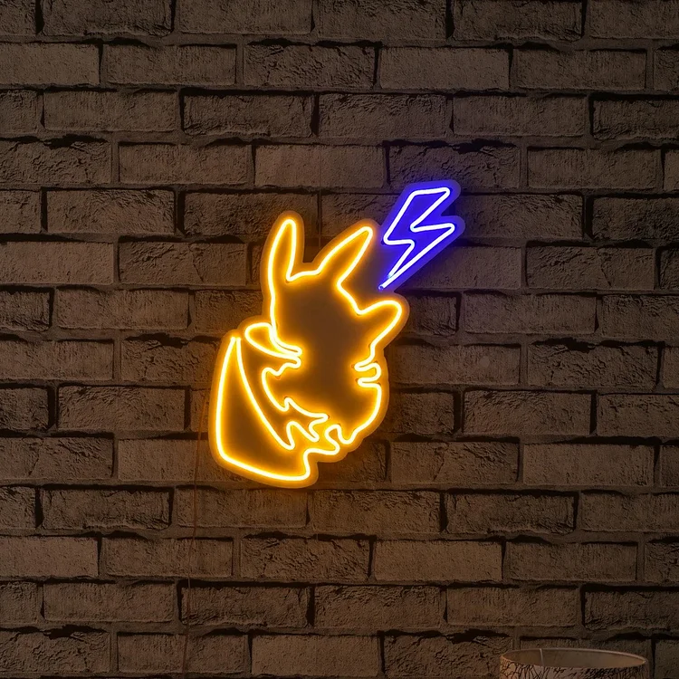 Pikachu Neon Sign Anime Neon Sign Wall Decor Handmade Neon Wall Sign  Flash Led Neon  Neon Sign Wall Art Multicolor Custom Neon Wall Sign