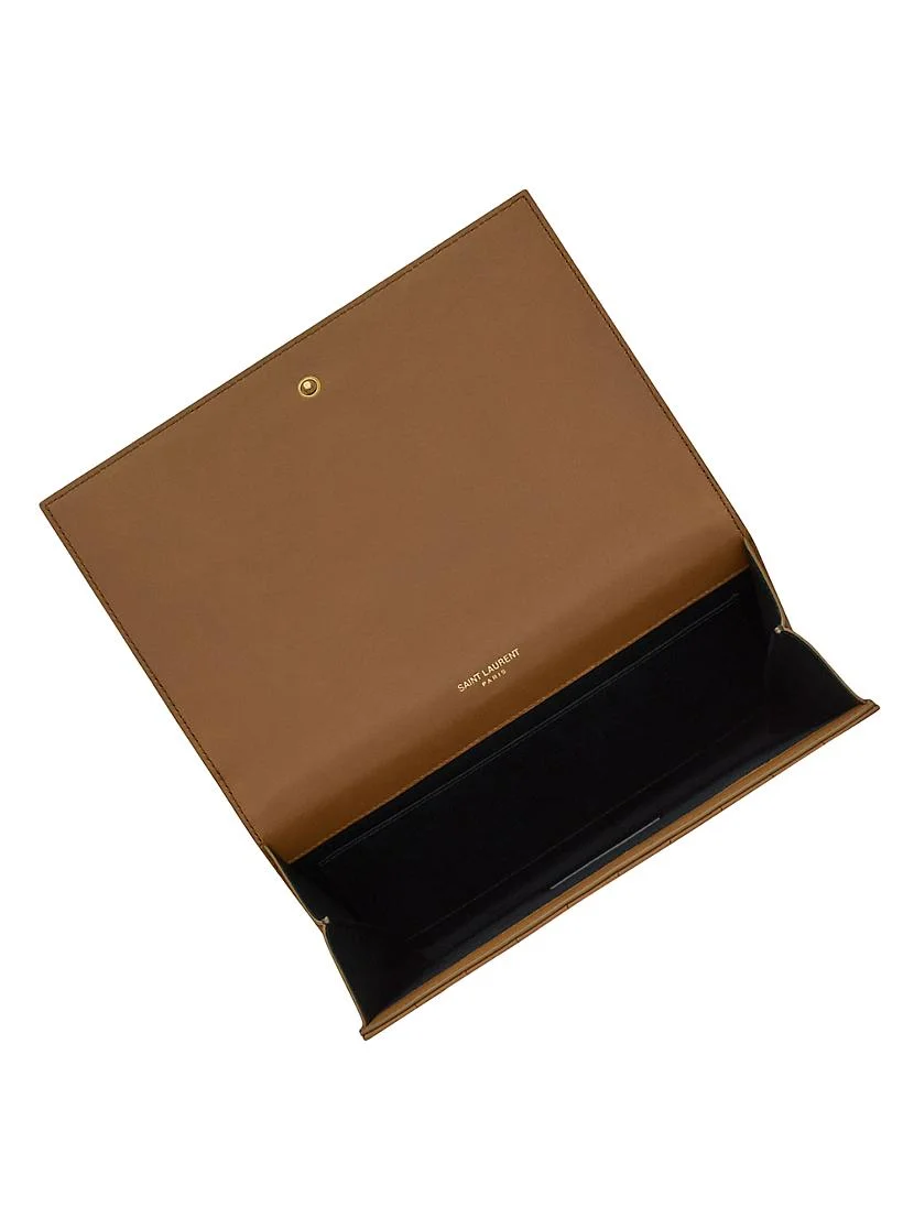 Saint Laurent Cassandre Matelass&eacute; Carr&eacute; Flap Pouch In Lambskin