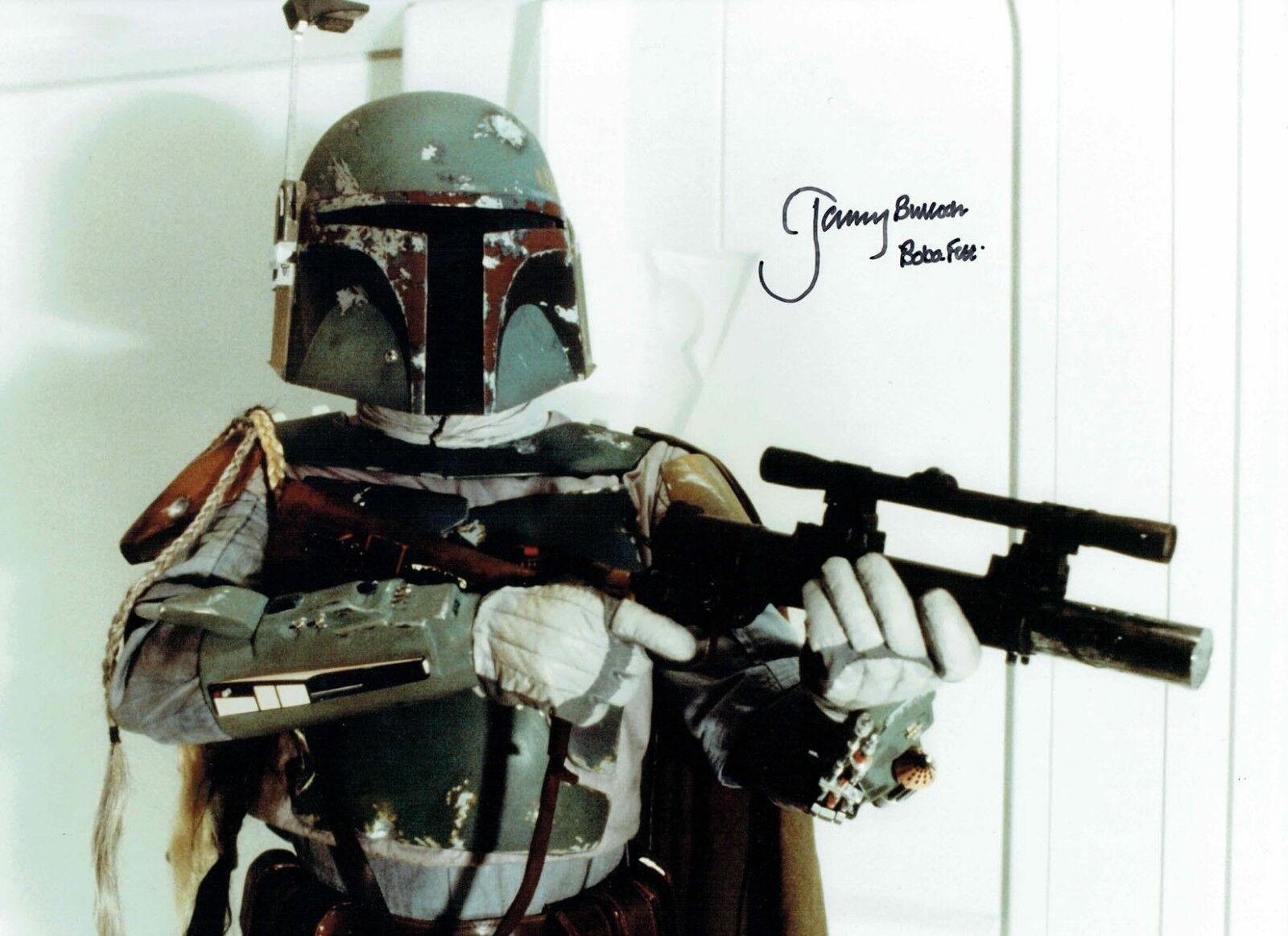 Jeremy BULLOCH SIGNED Autograph BOBA FETT Star Wars 16x12 Photo Poster painting A AFTAL COA