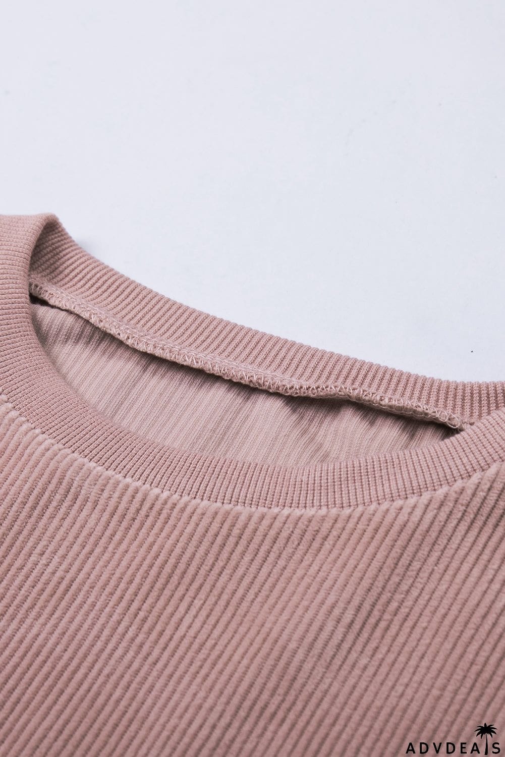 Colorblock Balloon Sleeve Corduroy Sweatshirt