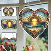 (US Only)Sunrise 2D Flat DIY Diamond Art Suncatcher Diamond Art Pendant for Home Decor