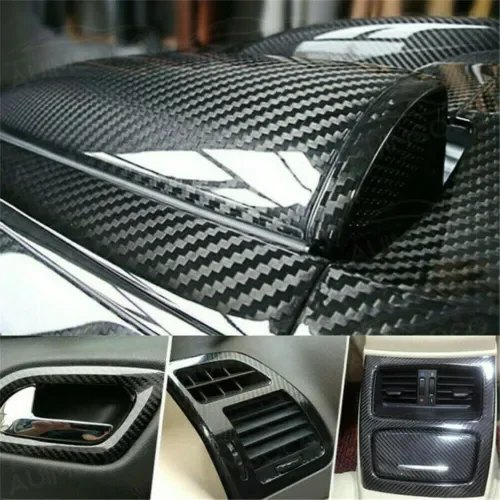 Dronehint 7D Ultra Glossy Carbon Fiber Vinyl Car Wrap Film Bubble Free Parts Accessories (For: Acura) Parts