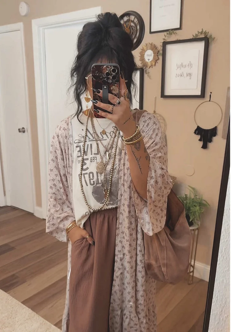 Linen Floral Kimono