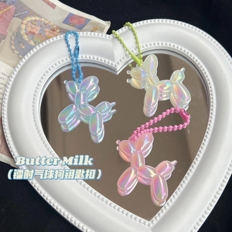 Laser Balloon Dog Doll Key Chain Cute Doll Pendant Student Ornaments Colorful Dog Creative Jewelry Gift