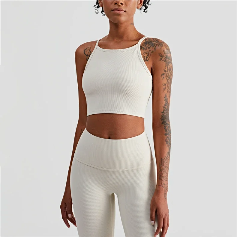 Hergymclothing ribbed racer vest top