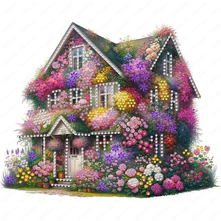 Flower Hut 30*30cm (Canvas) Special Shaped Drill Diamond Painting gbfke