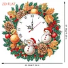 2D Flat DIY Fall Snowman Acrylic Diamond Painting Clock Pendant Home Decor