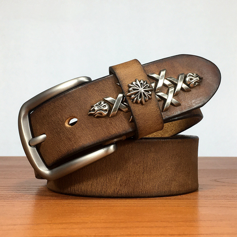 Vintage Handmade Cowhide Leather Belt DANRRIO.COM DANRRIO