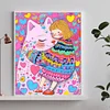 Mädchen Katze 5d DIY volle runde partielle ab Bohrer Dimond Gemälde Wohnkultur 45x55cm
