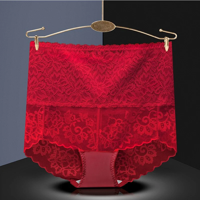 Billionm Size Butt Lifter Panties Sexy Lace High Waist Briefs Women Flowers Underwear Girdle Waist Pants Transparent Silk Knickers