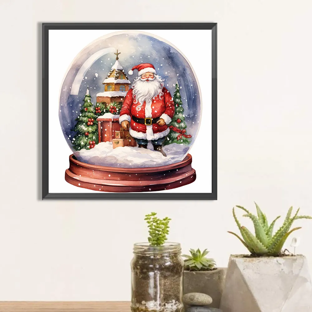 Diamond Painting - Full Round Drill - Santa Claus Crystal Ball(Canvas|30*30cm)