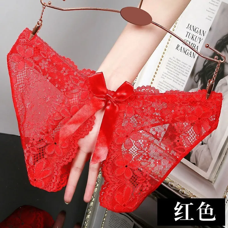 Churchf Underpants Female Lace Sexy Hot Attractive Girl Thin Imprintable Cute Bow New Crotch Trousers