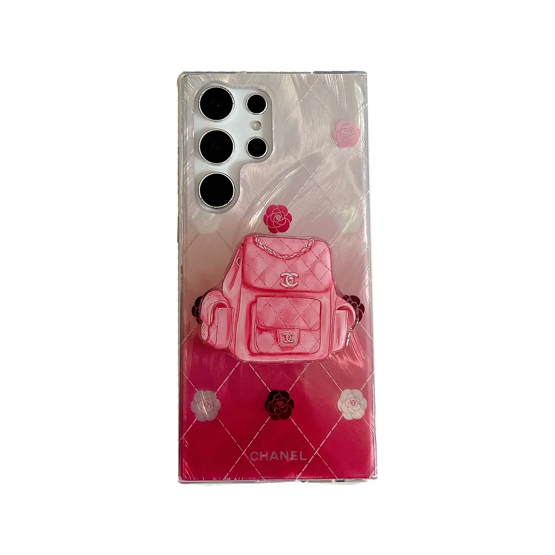 Chanel Luxury Monogram Logo Airbag Stand Samsung Galaxy S Series Phone Case