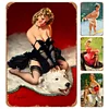 4pcs - Girl - Vintage Metal Signs(8*12Inch/12*16Inch)-Pin-up-girls