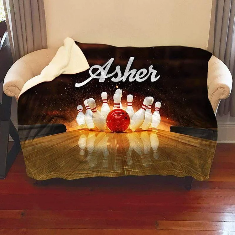 Personalized Lovely Kid Bowling Blanket For Comfort & Unique|BKKid55[personalized name blankets][custom name blankets]