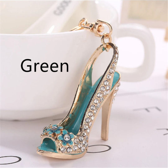 Keyring Bag Charm Pendant Keys Holder Crystal High Heel Shoes Charms Pendants Keychain Jewelry Key Chain Women Girl Bag Gifts Accessories