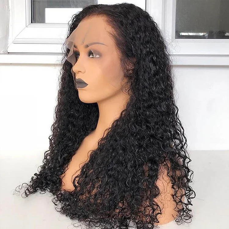 Silky Curly 13x4 Transparent Lace Front Human Hair Wig [LFW1003]