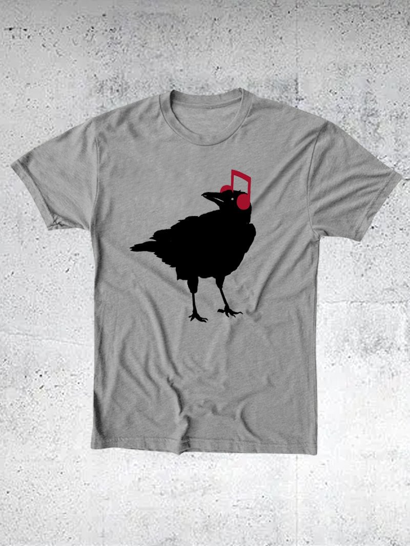 Men's Bird Listening to Music Short-Sleeved Shirt in  mildstyles