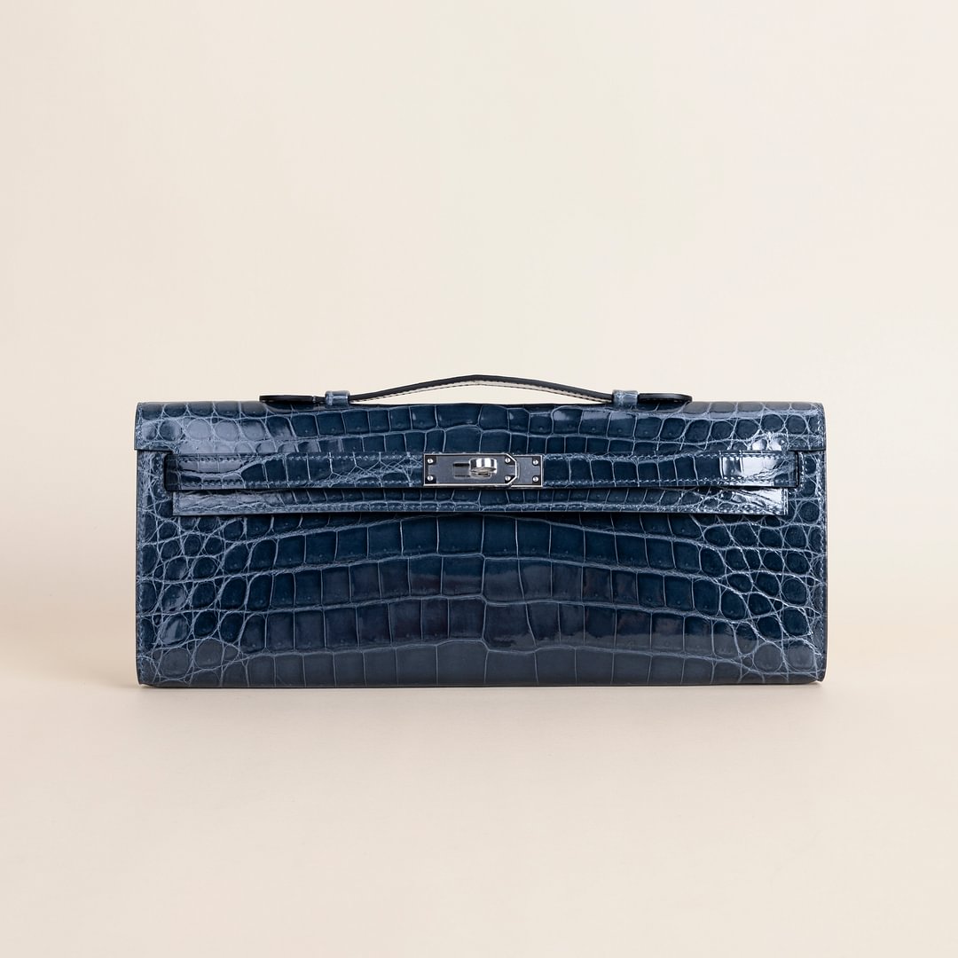 Kelly cut Shiny Niloticus Crocodile N7 Blue Tempete PHW