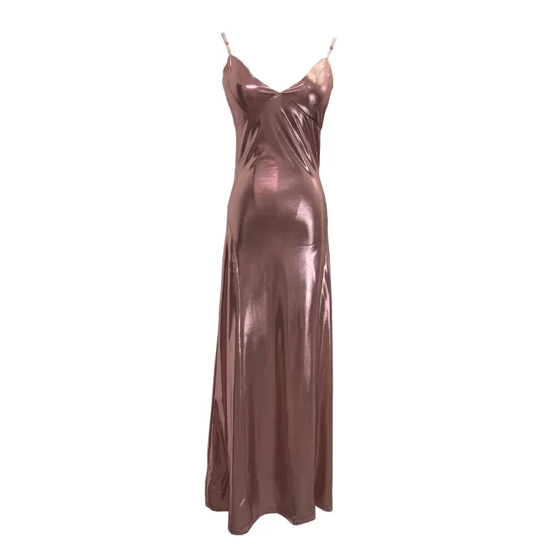 Brownm Picts Hottie Liquid Metallic Sling Dress Bag Pupama Long Skirt With Chest Cushion Dress Dress 8876