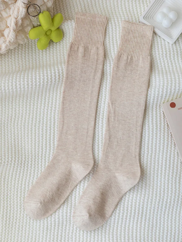 Casual Breathable Solid Color Socks Accessories