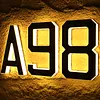 LED Illuminated Modern Address Sign IP44 Waterproof Personalized Solar Powered Address Number with Easy Installation UV Protection for Outside House Light Up Courtyard Hotel Bar