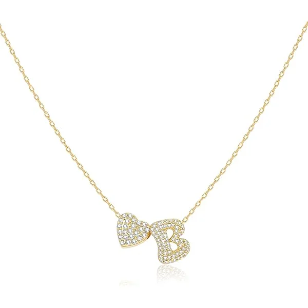 Personalized Heart Letter Necklace