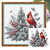 Christmas Tree Cardinal-11CT Stamped Cross Stitch 40*40cm/15.75*15.75in tapestrymarket
