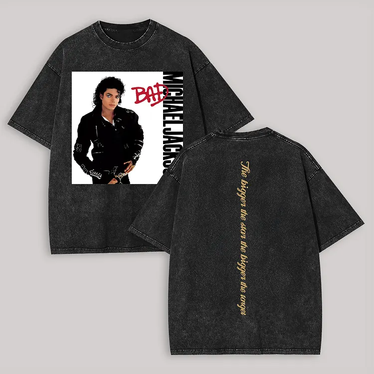 Bad Michael JacksonPrinted Men's Washed Tee