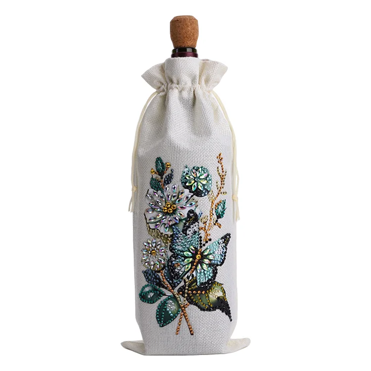 DIY Diamond Painting Wine Bags Diamond Art Liquor Bottle Covers (Flowers A) gbfke