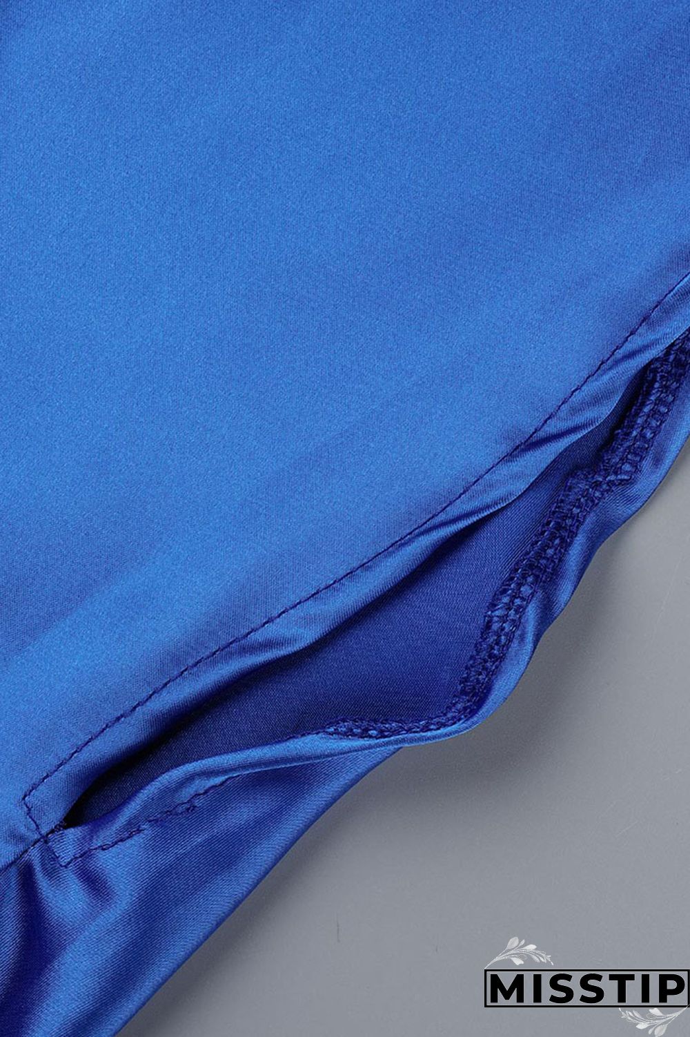 Blue Casual Solid Patchwork Turtleneck Straight Dresses