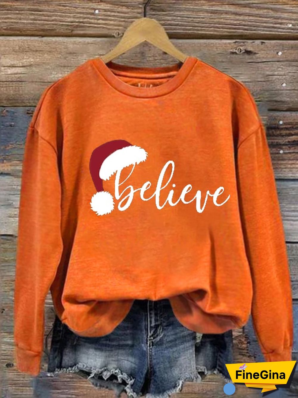 Women's Merry Christmas Christmas Believe Printed Sweatshirt