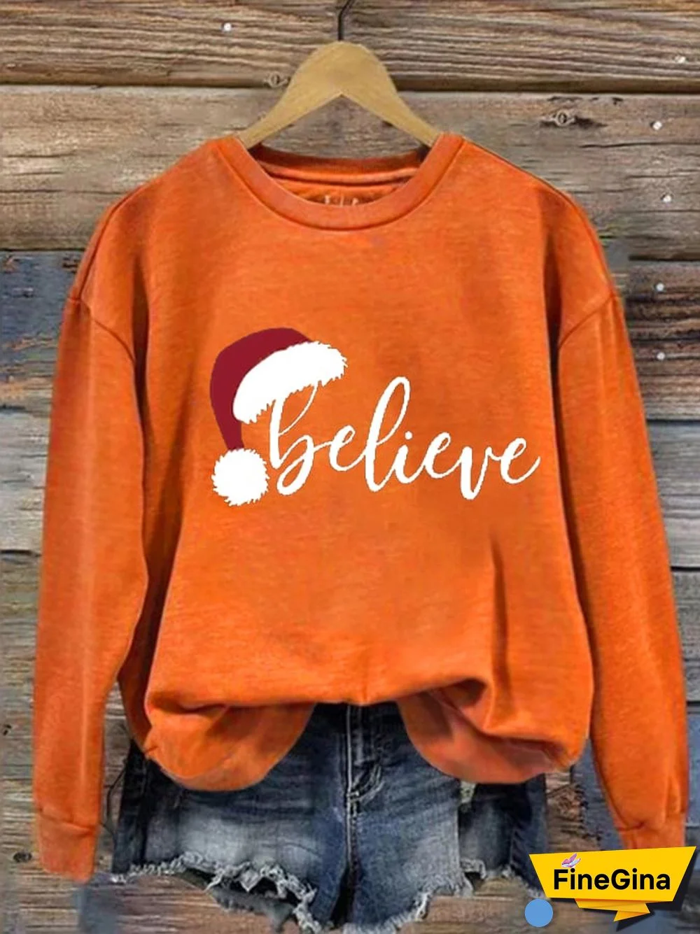 Women's Merry Christmas Christmas Believe Printed Sweatshirt