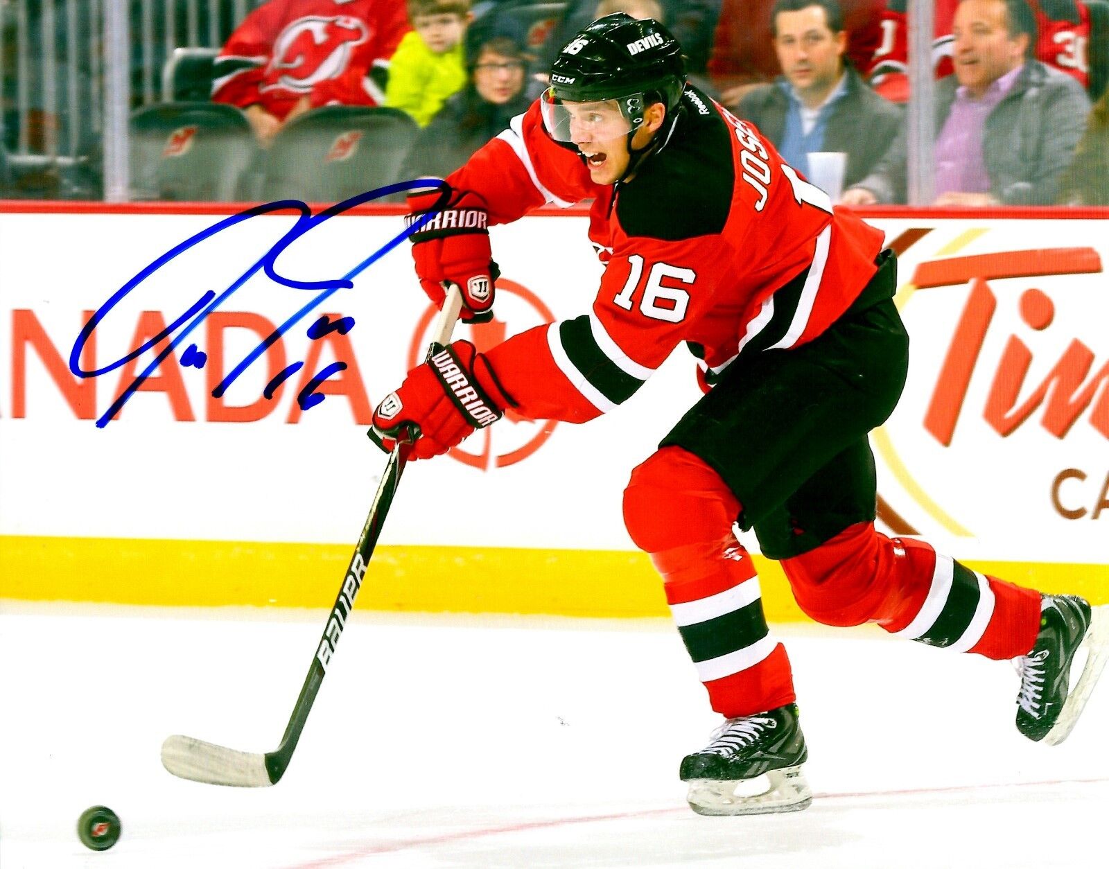 Signed 8x10 JACOB JOSEFSON New Jersey Devils Photo Poster painting - COA