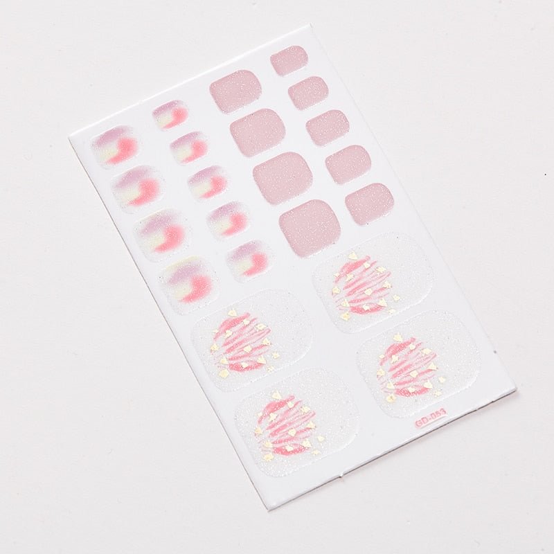 22 Tips/Sheet Shiny Nail Decoration Nail Adhesive Nail Accesoires Nail Art Decoration Nailart Sticker Adesivos Nail Tape