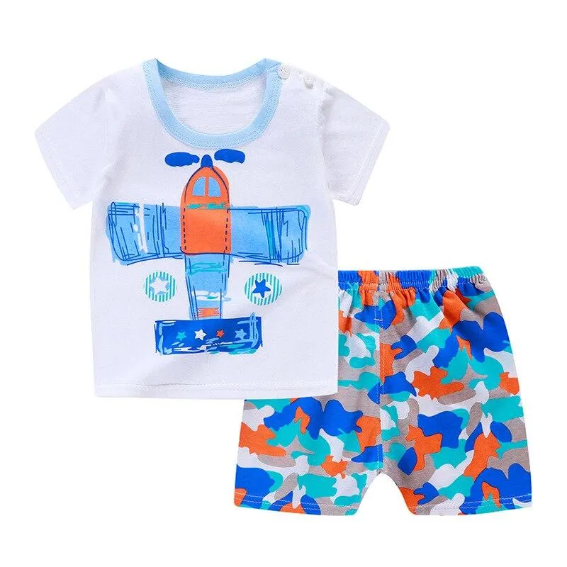 Kids Clothes Summer Infant Boy Girl Suit 2021 New Baby Cotton Sets Cute Short Toddler Dress Suit for 1-4 Years Child
