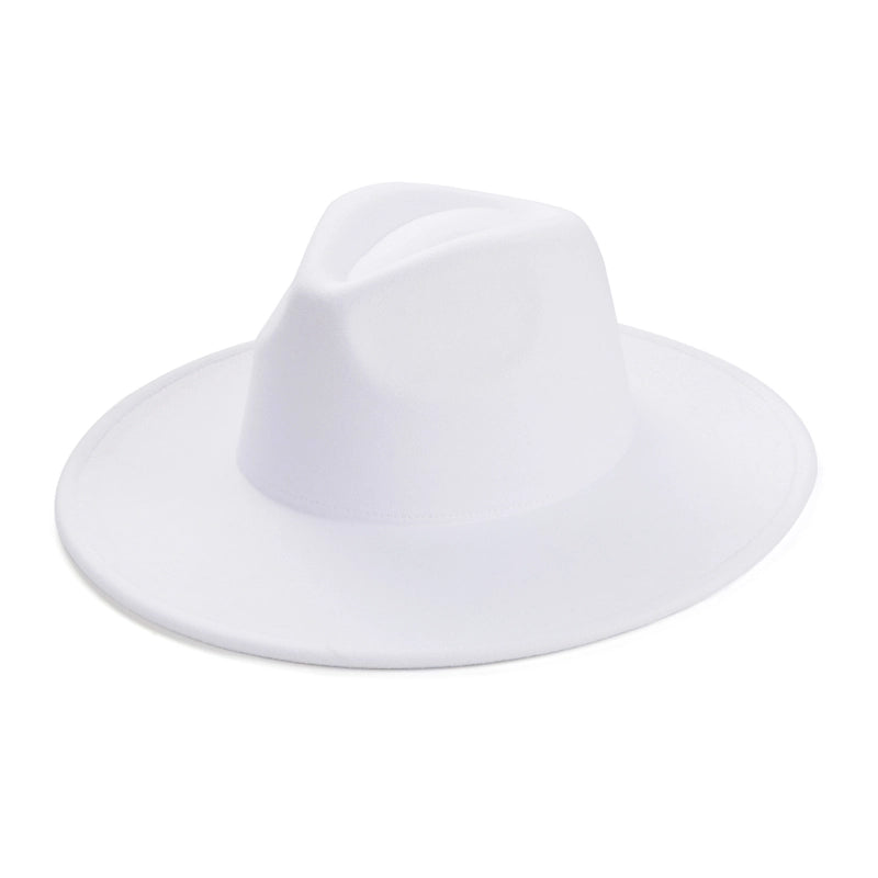 Unisex Elegant Solid Color Big Eaves Fedora Hat
