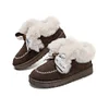 Gioiacombo&trade; Stivali da neve in peluche alla moda con fiocco invernale