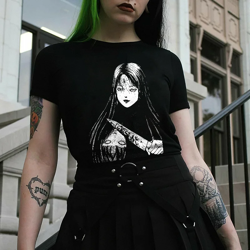 Manga Horror Tomie Printed Women's T-shirt -  