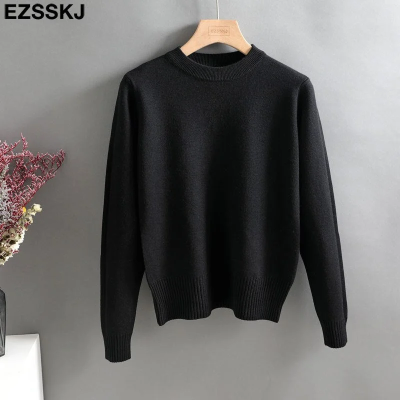 Pure color O-Neck basic sweater thick Women Sweater Pullover Casua Long Sleeve Sweater for women Female pullover Jumpers