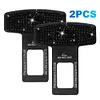 2Pcs Car Seat Belt Clip Extender Bling Car Seat Belt Tongue (Black Diamond)