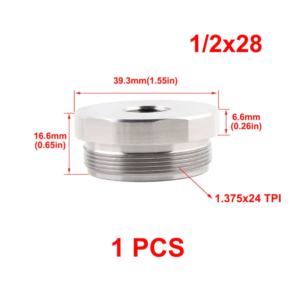 1.375x24 titanium end cap screw cups Baffle adpater 1/2x28 5/8x24 for Solvent Cleaning Filter QT124 mst s