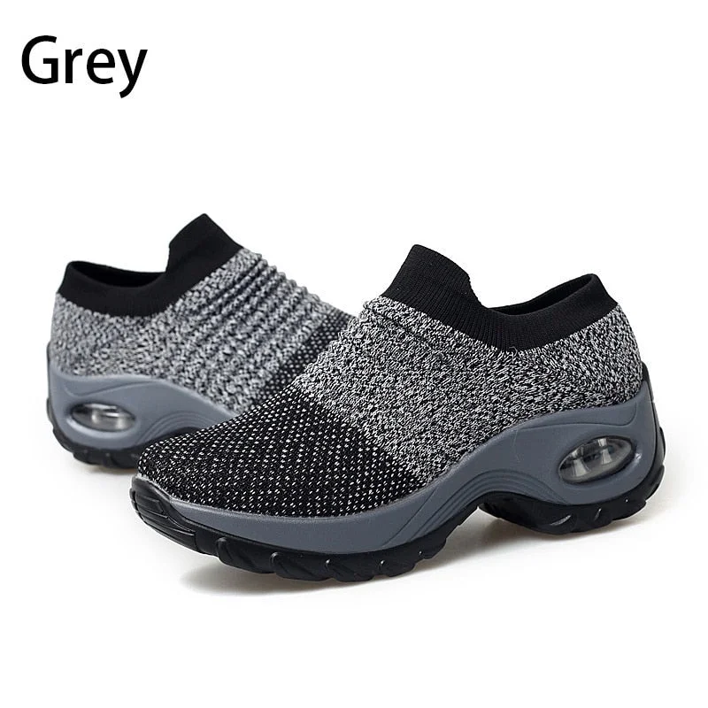 2022 Women Sneakers Running Shoes Sports Shoes Breathable Mesh Comfortable Platform Shoes Air Cushion Sneaker Lightweight
