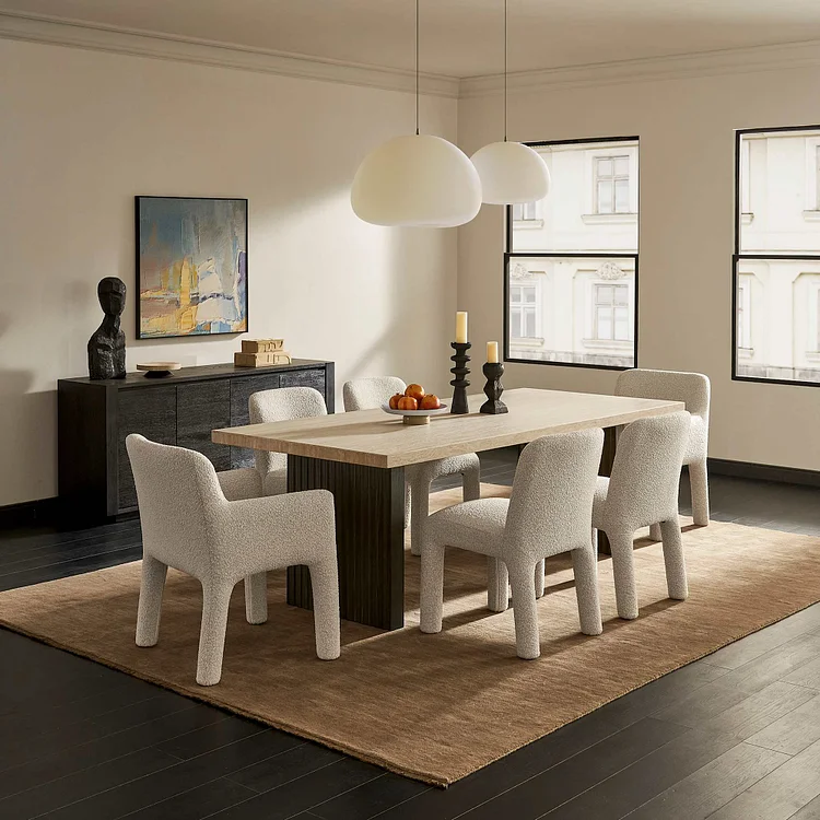 Sloane Travertine Dining Table