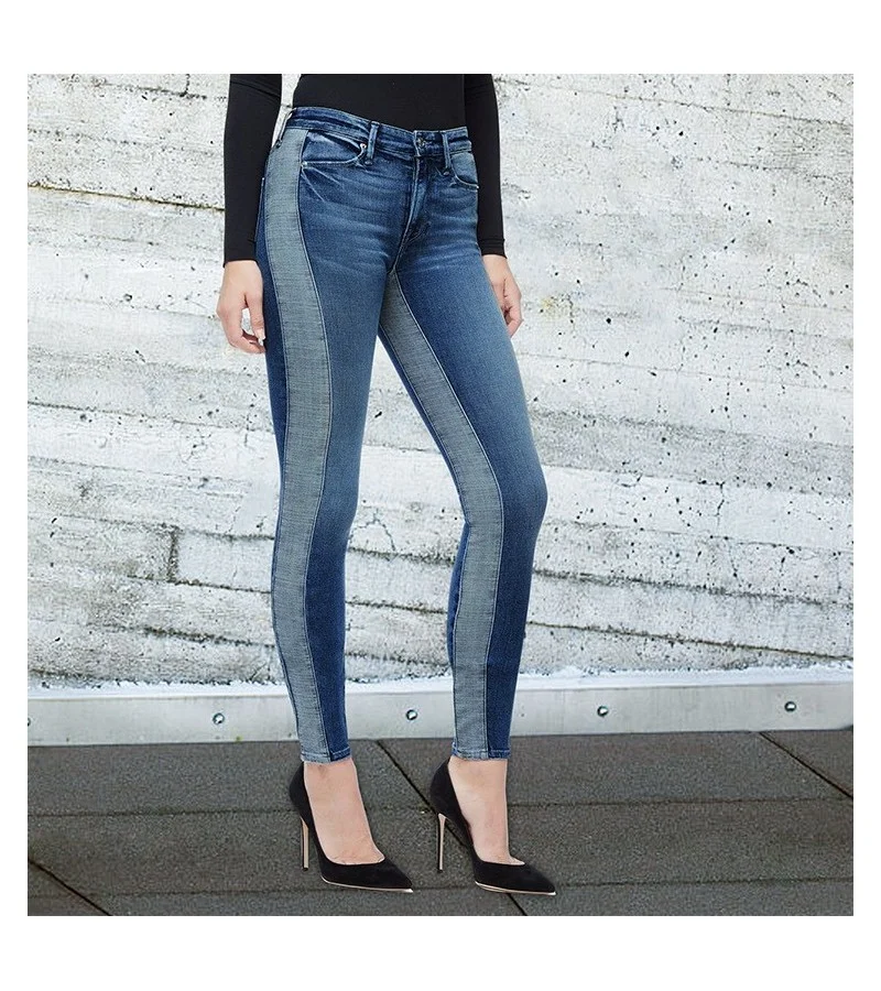Women High Elastic Washed Design Skinny Jeans