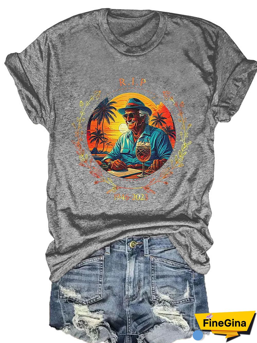 Women's Memorial RIP Jimmy 1946-2023 Print T-Shirt