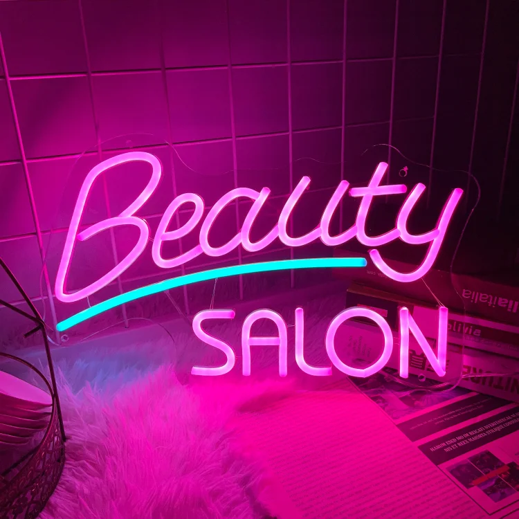 Beauty Salon Custom LED Neon Sign Handmade Neon Light Wall Decor Art Beauty Room Make Up Lashes Nail Bar Salon Studio Decoration